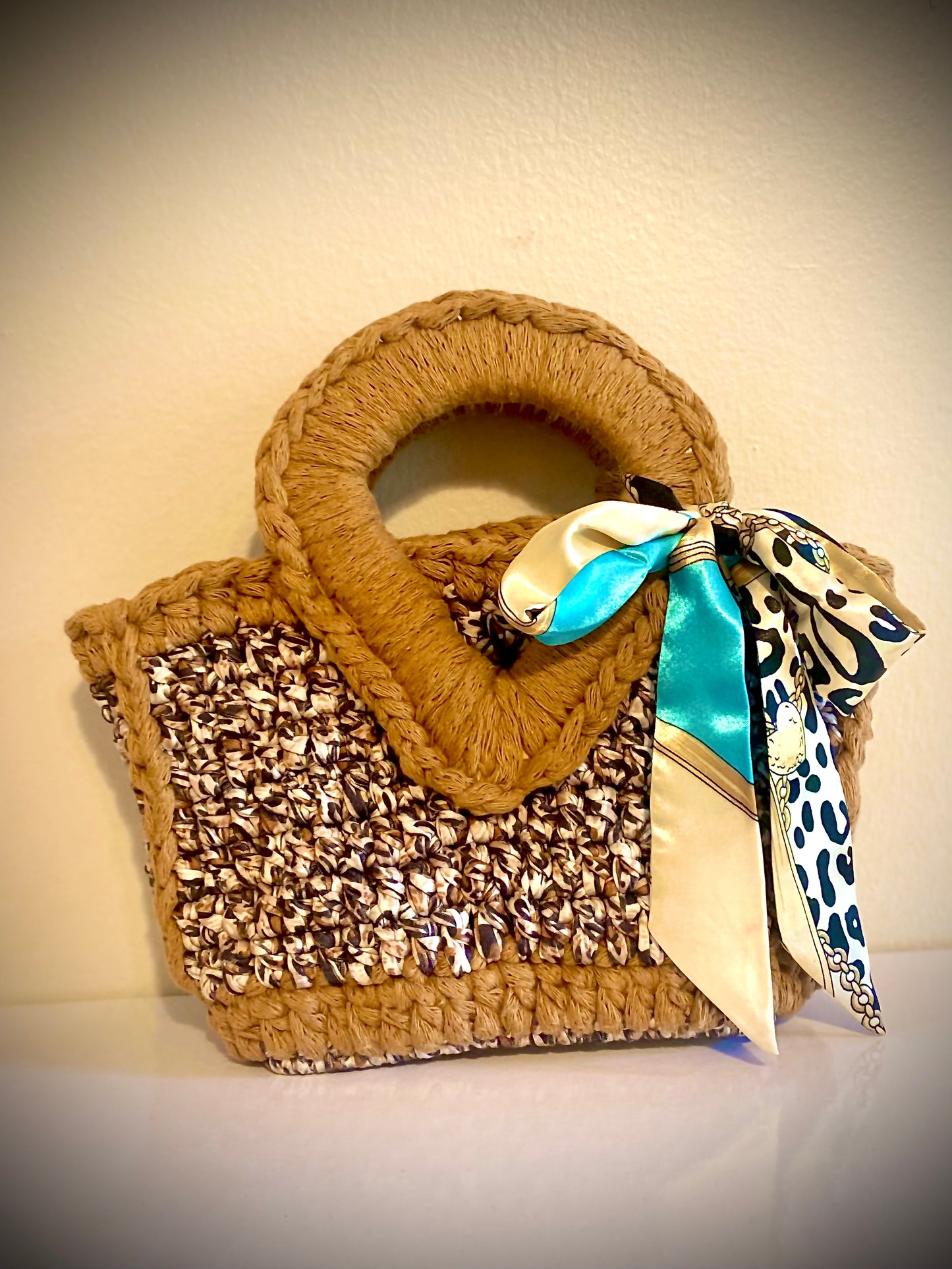 Wild side Mini tote bag, Brown, Kreations by V Luxury Handbag