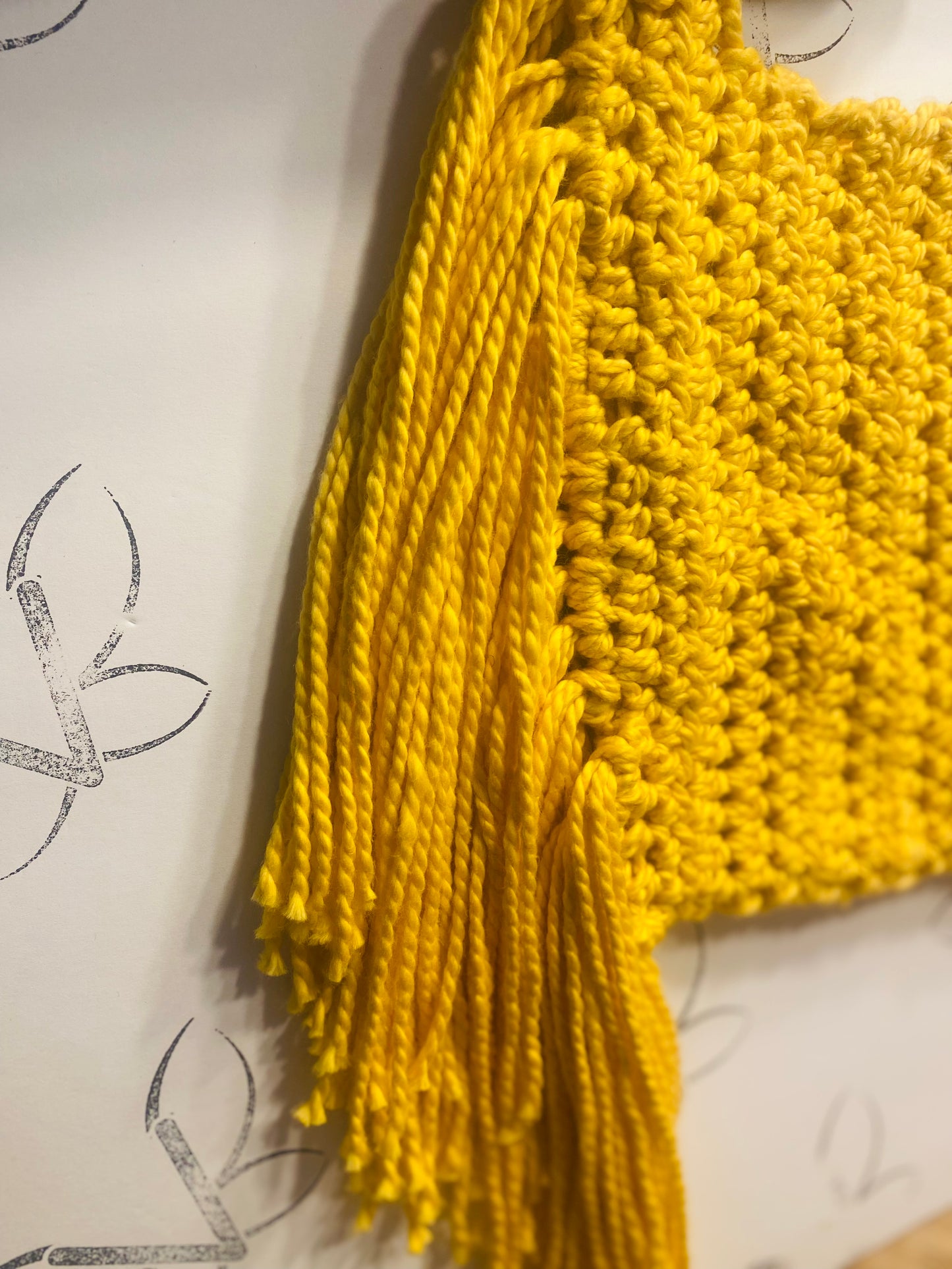 Bamboo fringe crochet handbag, Sunshine, Kreations by V Luxury Crochet Handbag