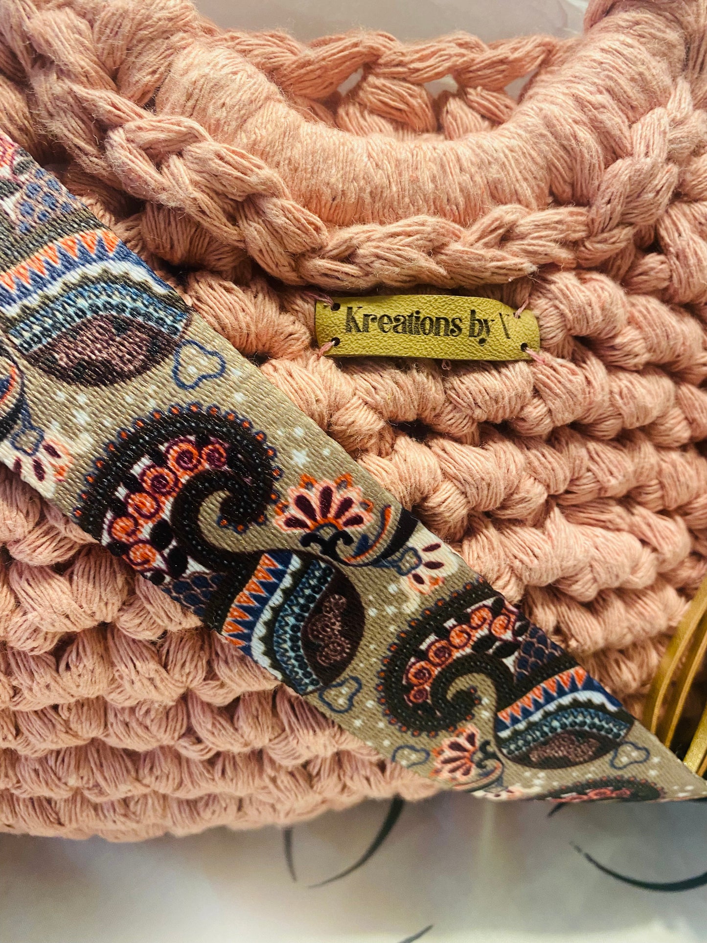 MIDI tote bag, PINK Kreations by V Luxury Crochet Handbag